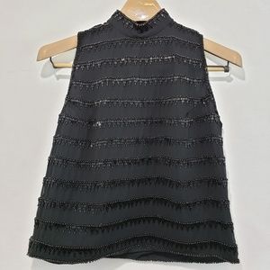 VTG Reggio Beaded Cocktail Top High Quality Black